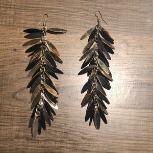 Black & Gold Dangling Earrings